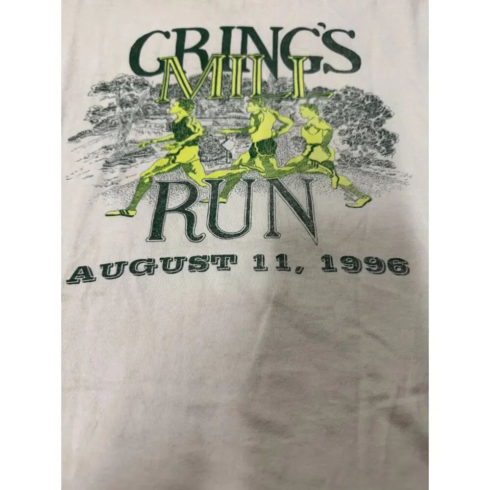 Vintage 1996 Lee USA Made Gring’s Mill Run Tee Fade Distressed Graphic - Picture 4 of 5